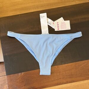 NWT Roxy Sky Blue Ribbed bikini Bottoms